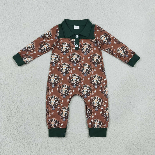 Baby Boys Infant Long Sleeves Deer Camo Buttons Romper Clothes
