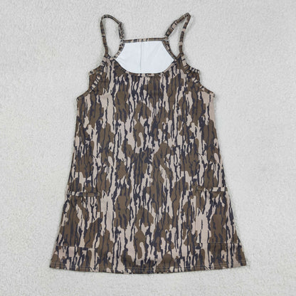 Adult Women Straps Pockets Camo Southern Dress Yoga Active Woman Clothes