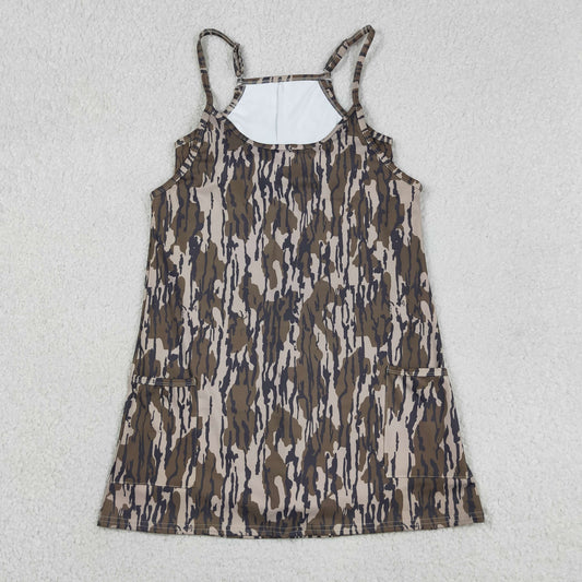 Adult Women Straps Pockets Camo Southern Dress Yoga Active Woman Clothes