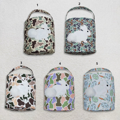 Sibling Baby Toddler Kids Embroidery Rabbits Easter Baskets Bags RTS