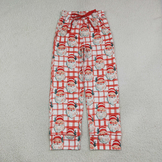 Adult Women Christmas Santa Plaid Pants Bottoms Clothes