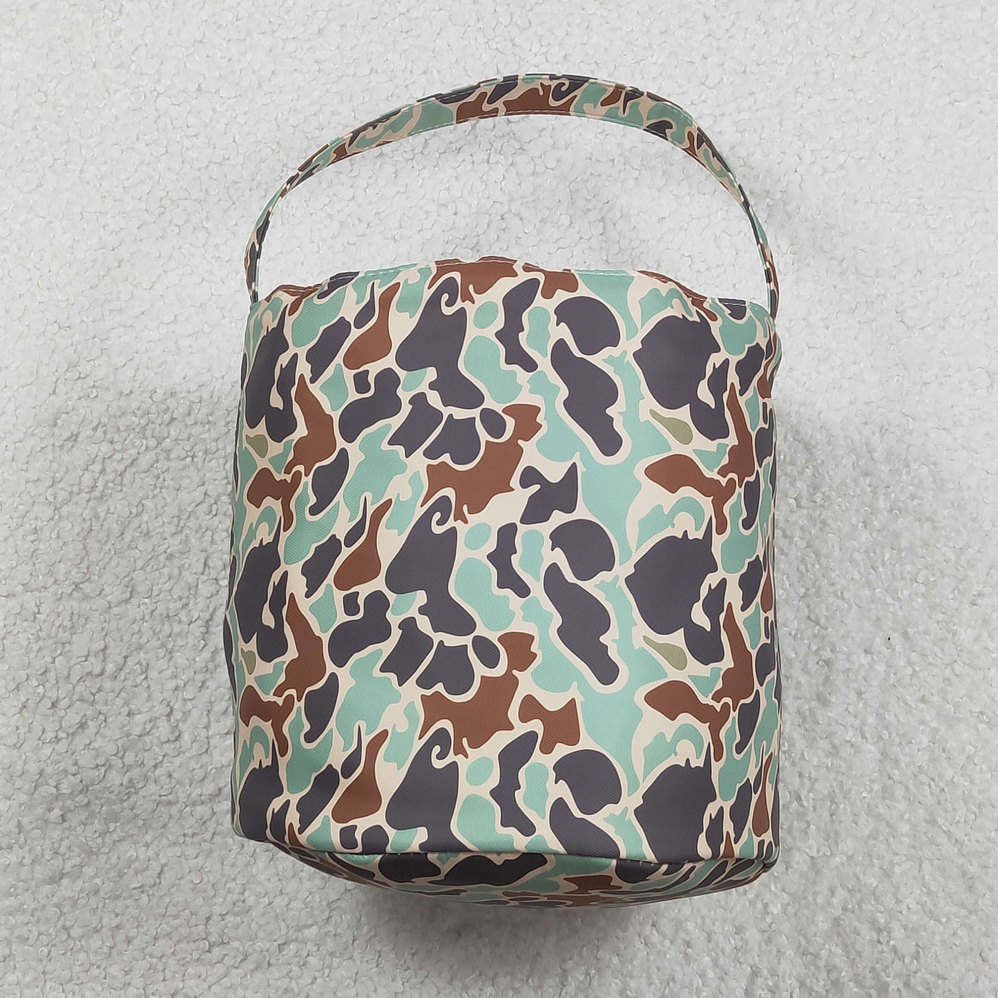 RTS Baby Kids Embroidery Rabbit Camo Print Basket Easter Bag