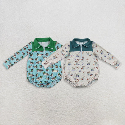 Sibling Baby Boys Infant Long Sleeves Ducks Zipper Bubble Rompers Clothes