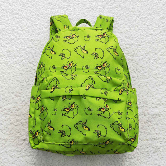 USA Shop Baby Kids Christmas Green Face Backpack School Bag