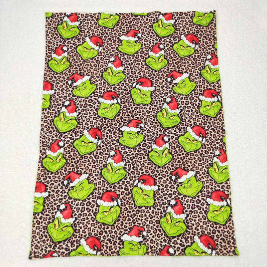 USA Shop Baby Kids Christmas Green Face Leopard Minky Blanket